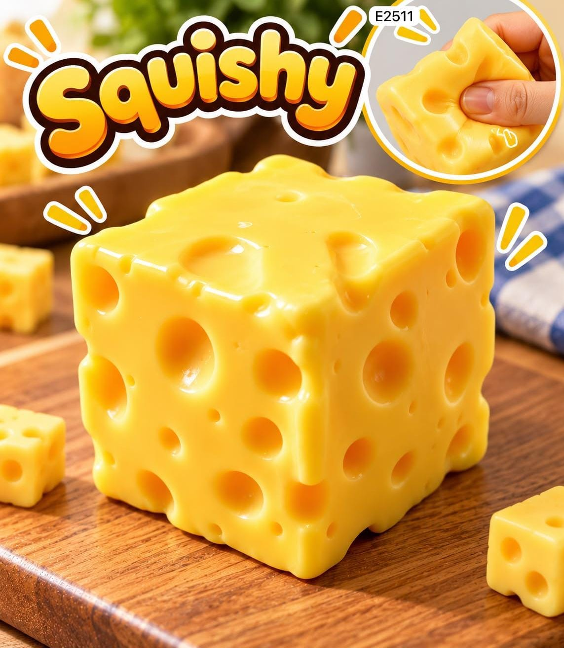 Cheese Wedge Squishy Toy