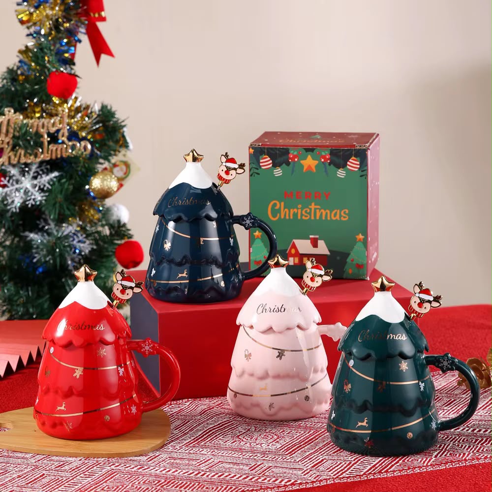 Christmas Tree Lidded Mug