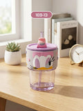 Daisy Duck Glass Tumbler with Straw