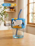 Donald Duck Glass Tumbler with Straw