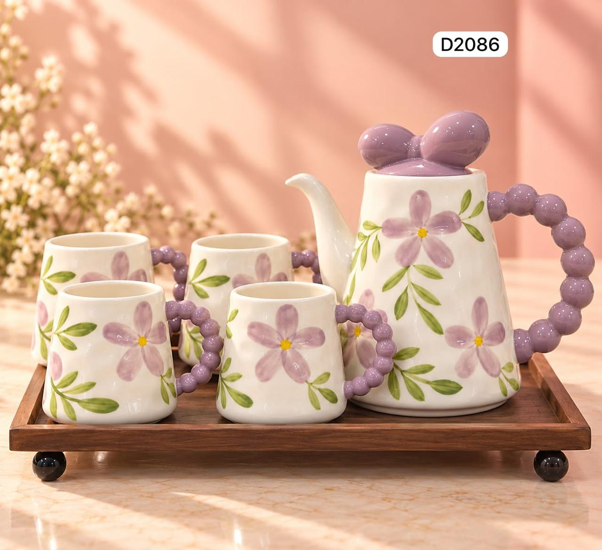 Lavender Daisy Tea Set