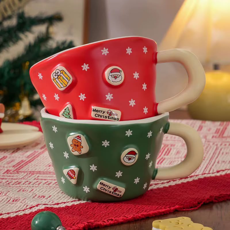Red and Green Christmas Pattern Mug