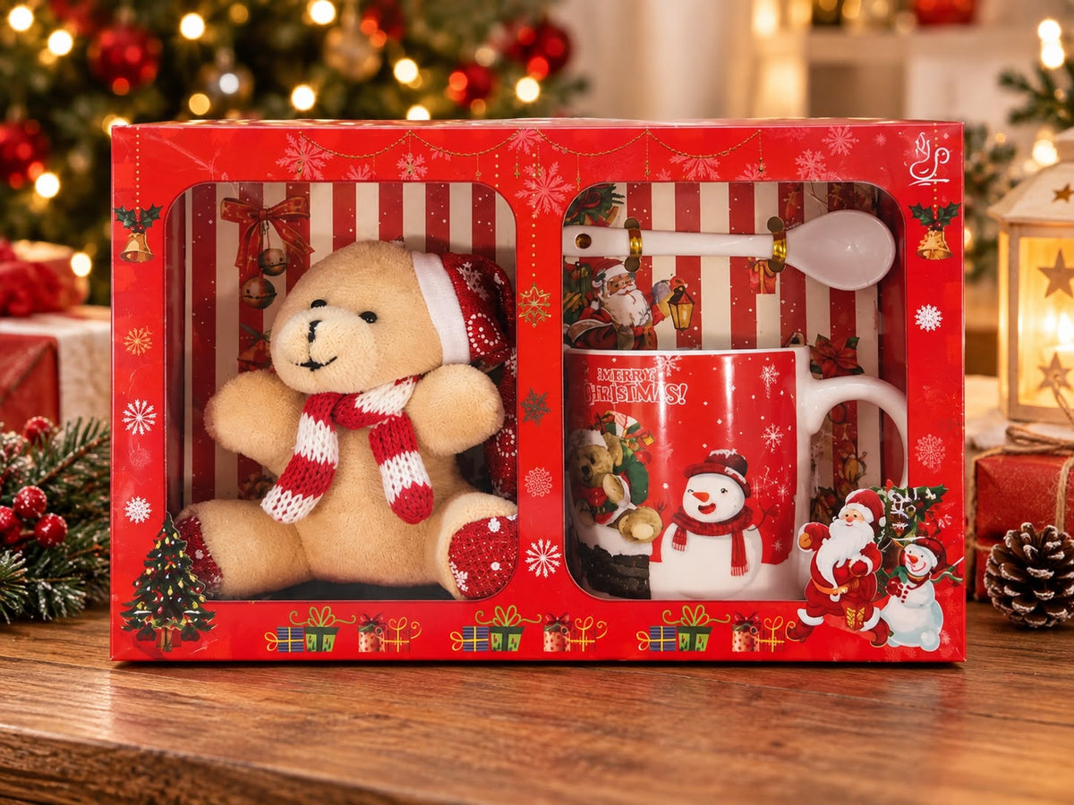 Teddy Bear Christmas Mug Gift Set