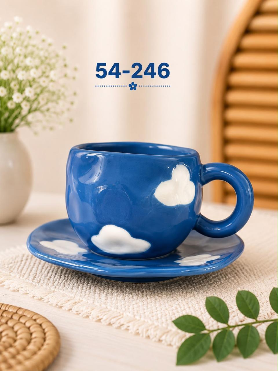 Blue Cloud Cup and Saucer