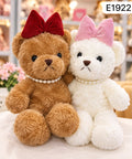 Bow Teddy Bear with Beaded Necklace