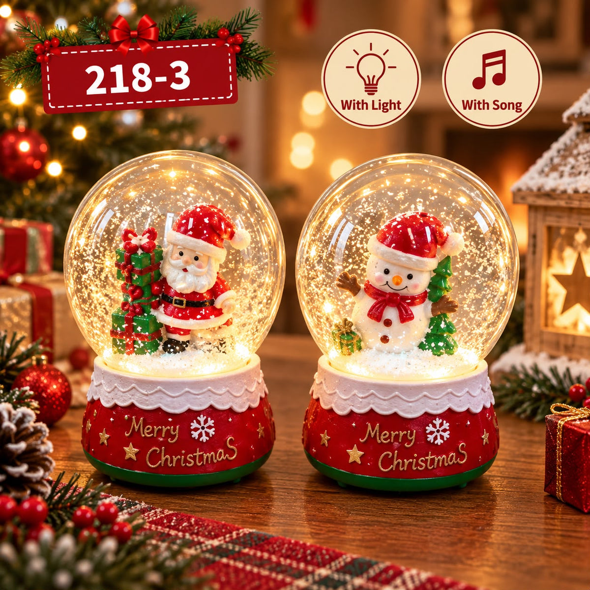Christmas Character Musical Snow Globe
