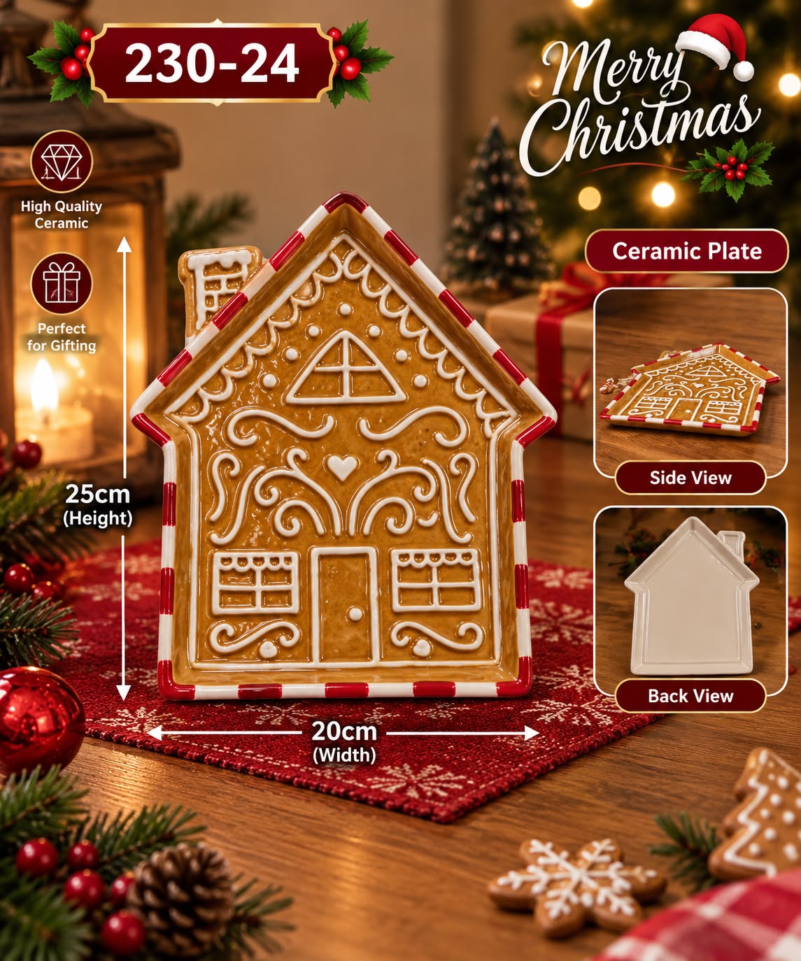 Gingerbread House Ceramic Plate