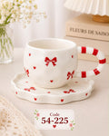 Red Bow Cup and Saucer