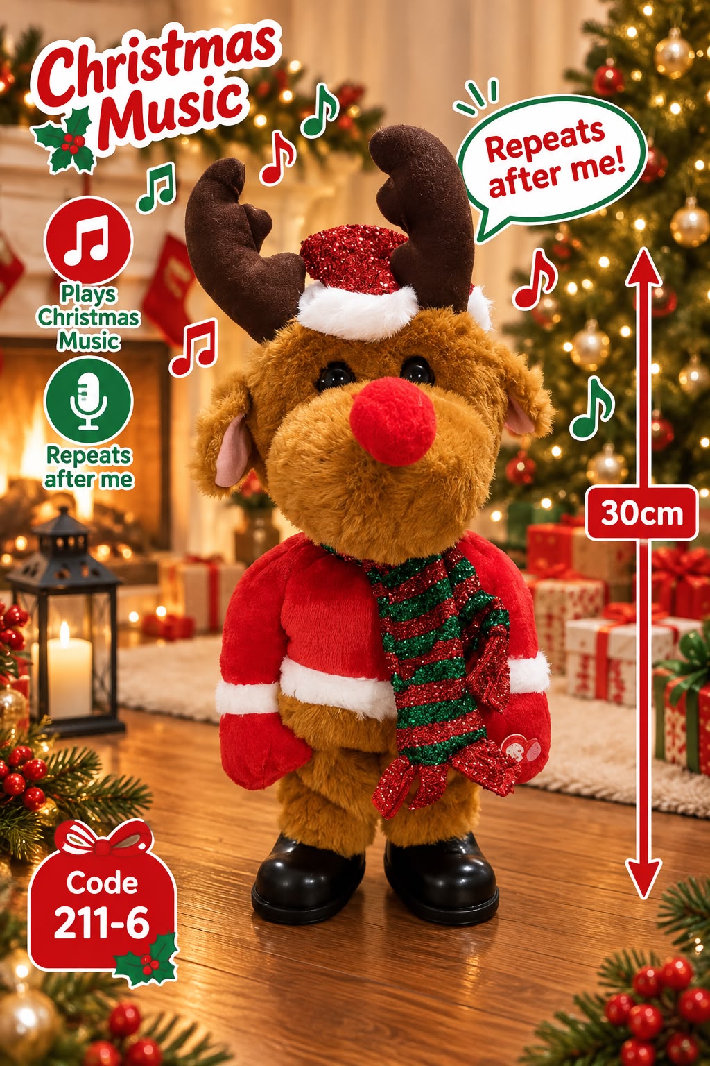 Singing Reindeer Plush