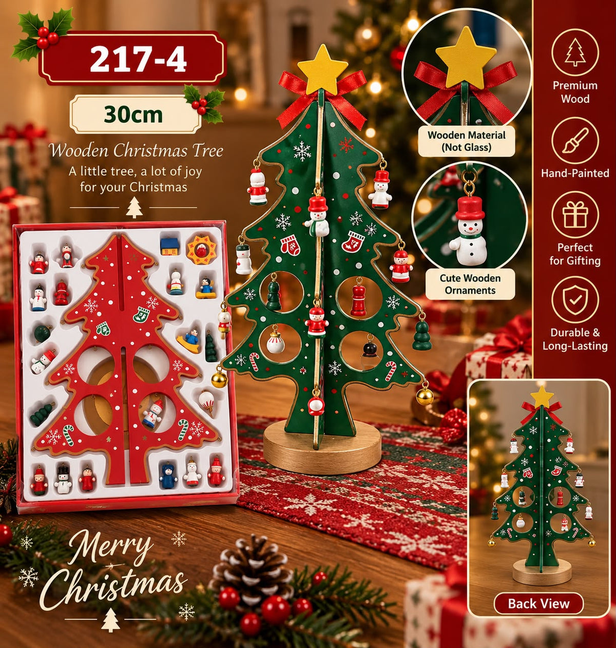 Wooden Christmas Tree Decoration